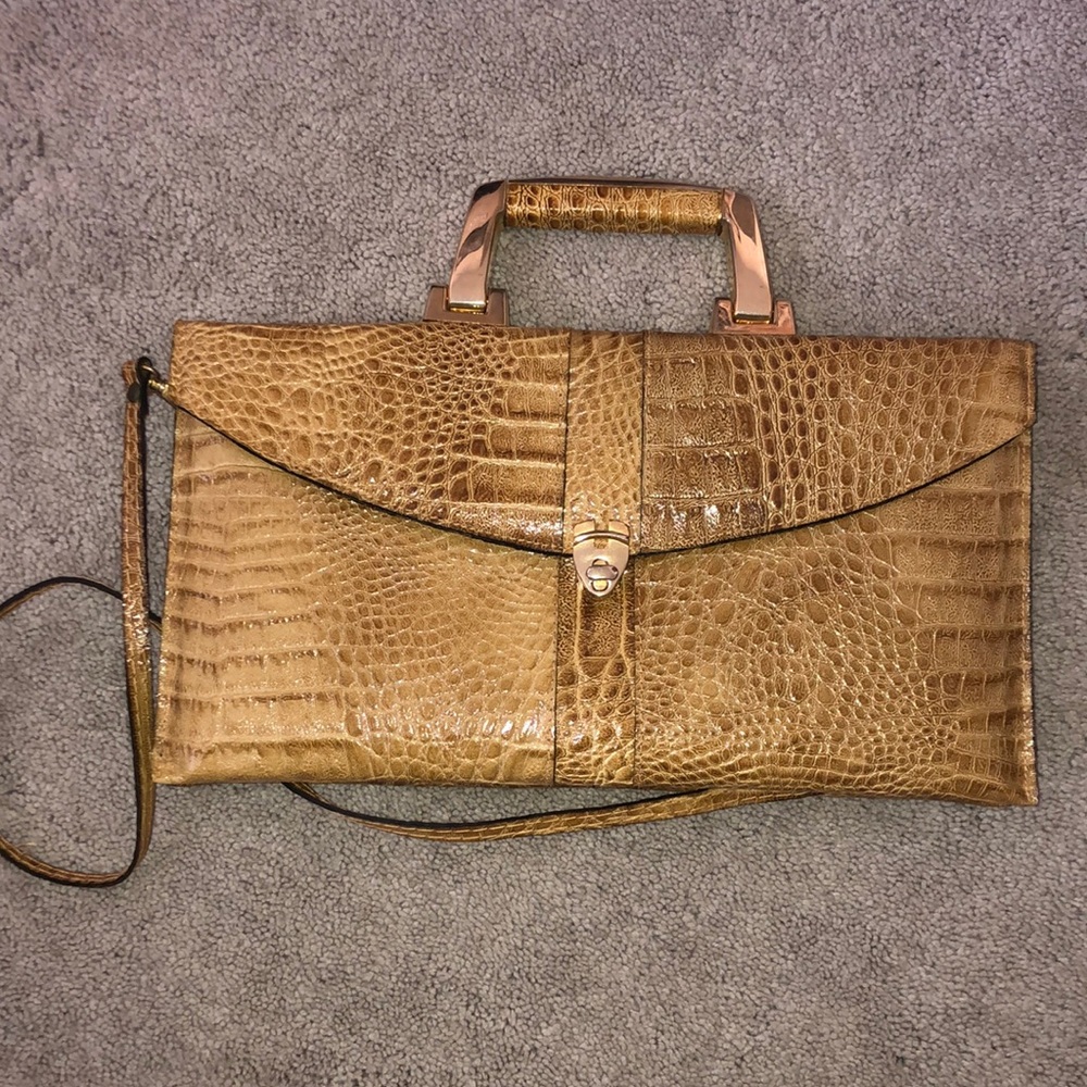 Italian tan leather handbag🐴